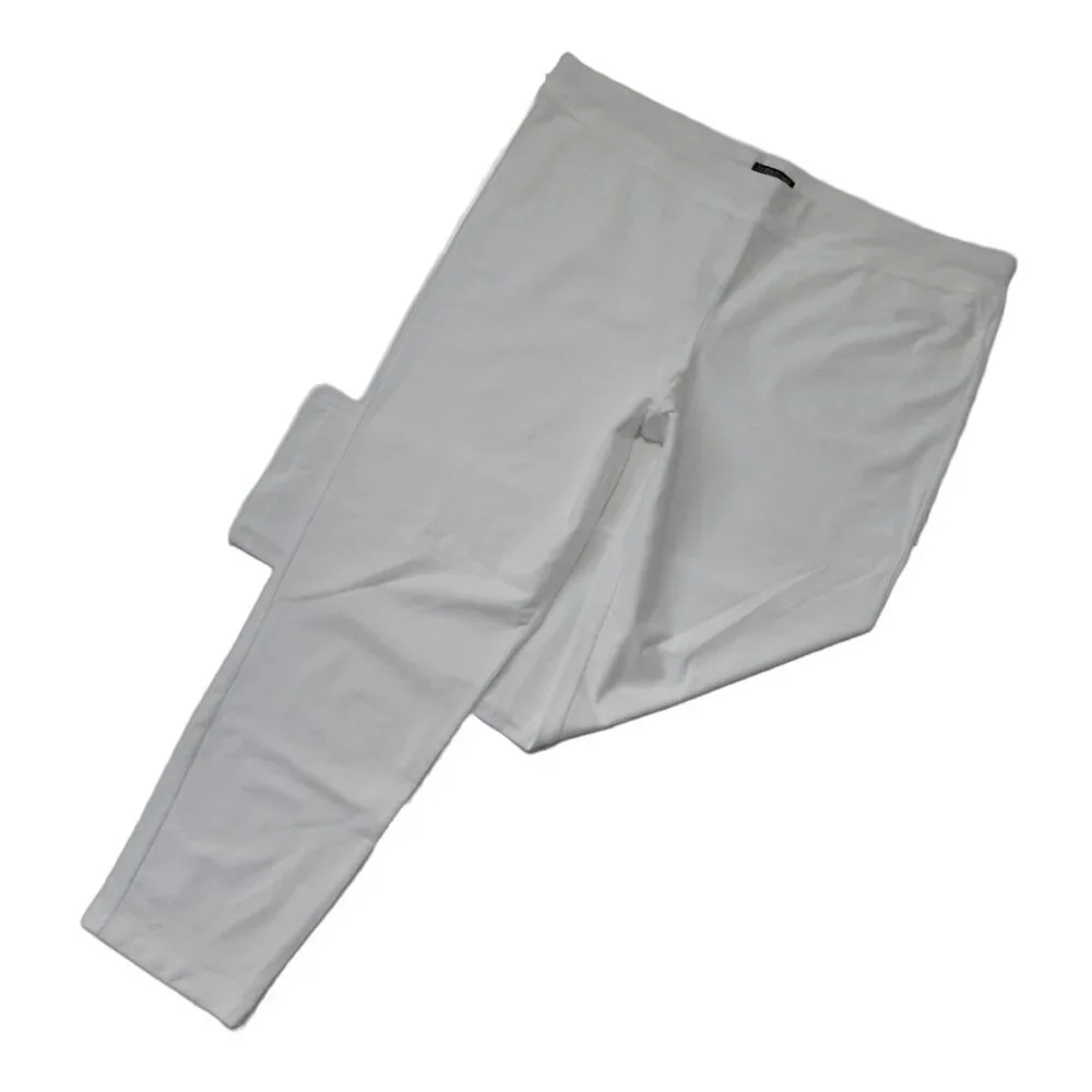 NWT Eileen Fisher Slim Ankle w/ Yoke in White Washable Stretch Crepe Pants XXL